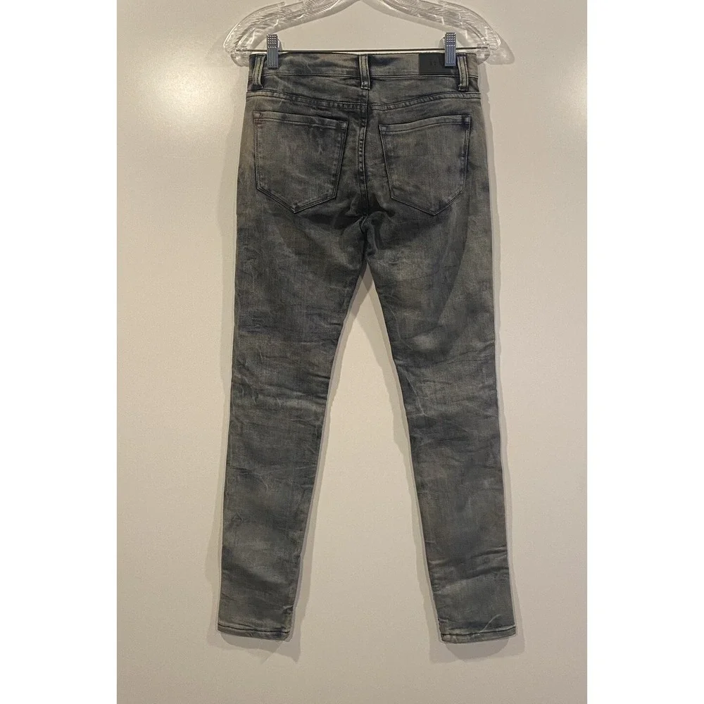 BDG Mid Rise Twig Ankle Jeans Silver Sequin Acid Wash Skinny Denim 26W 29L